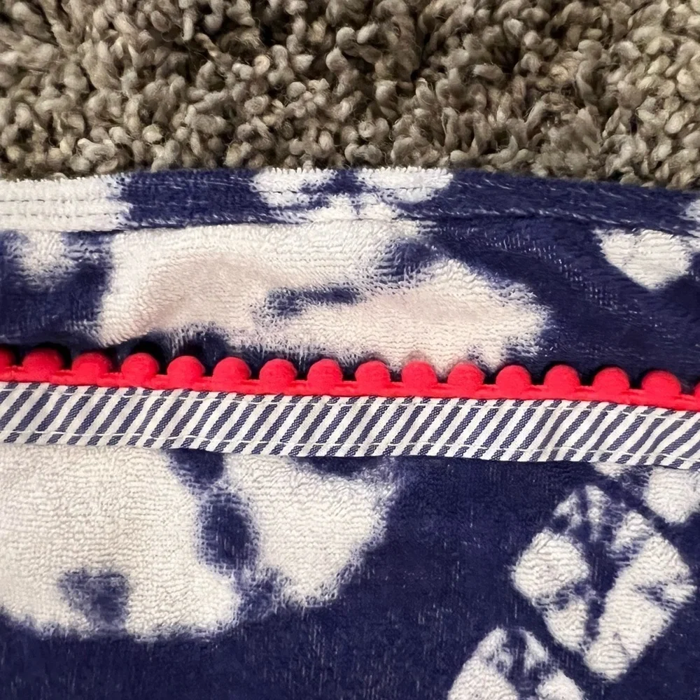Crewcuts tie dyed terry coverup with neon pink trim, size S (size 6)